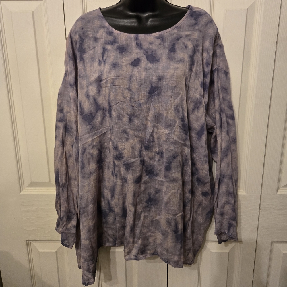 Women's Lavender Tie-Dye Long Sleeve Top